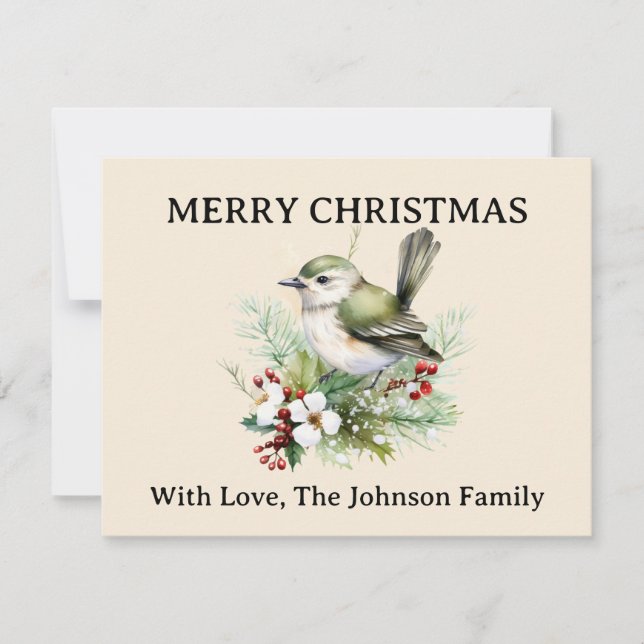 Einfache Elegante Weihnachtsgebirgswelt Feiertagskarte (Vorderseite)