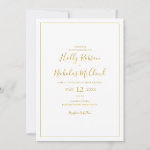 Einfache, elegante Weihnachtsweiße in einer Hochze Einladung