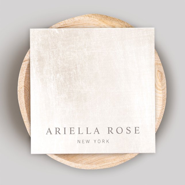 Einfache, elegante, weiß gebürstete Marmorplatte B Quadratische Visitenkarte (Von Creator hochgeladen)