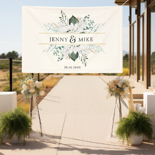 Einfache, elegante weiße Blume Banner
