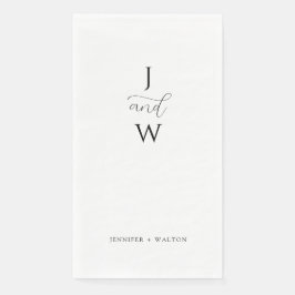 Einfache, elegante weiße Hochzeit Serviette