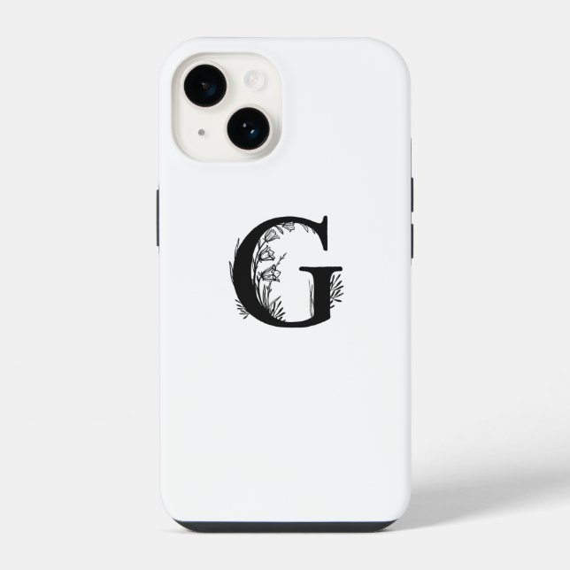 EINFACHE ELEGANTE WEISSE MONOGRAMM SCHREIBEN G DES iPhone HÜLLE (Rückseite)