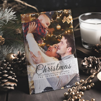 Einfache Elegante Weiße Rahmen Foto Weihnachten