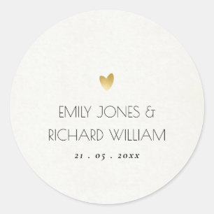 EINFACHE ELEGANTE WEISSE TYPOGRAPHIE RUNDER AUFKLEBER