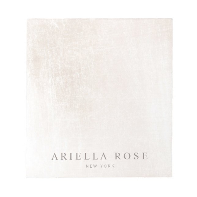 Einfache Elegante Weißmarmor Professiona Notizblock (Vorderseite)