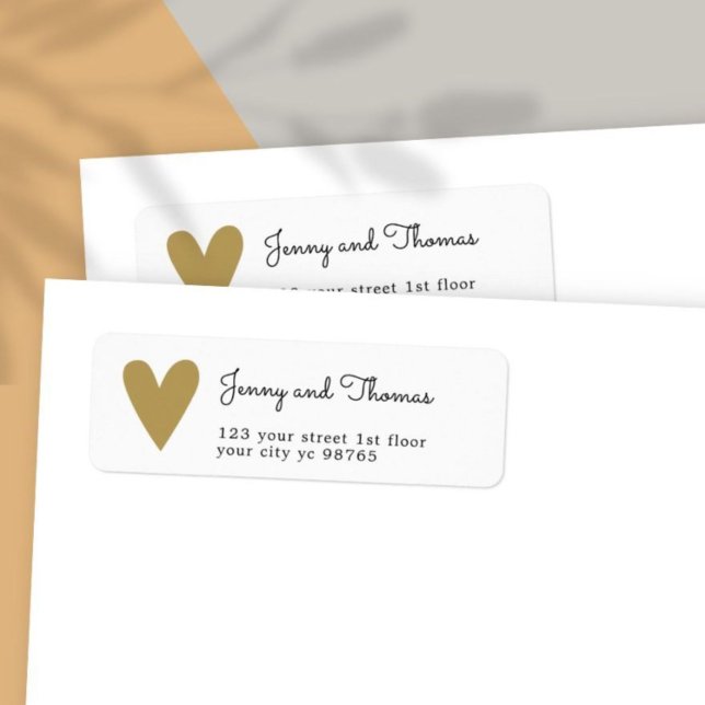 Einfache Elegante White Imitats Hochzeit Gold Herz (Von Creator hochgeladen)