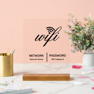 Einfache Elegante WiFi-Netzwerkkennwortinformation Acrylschild