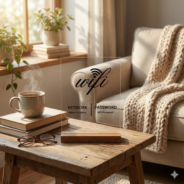 Einfache Elegante WiFi-Netzwerkkennwortinformation Acrylschild (Von Creator hochgeladen)