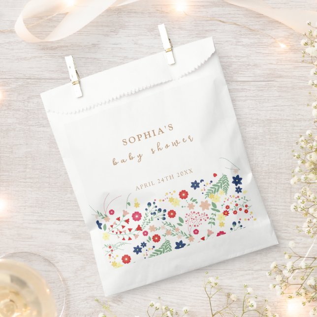 Einfache Elegante Wildblume Babydusche Geschenktütchen (Ausgeschnitten)