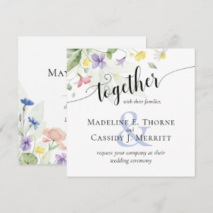Einfache elegante Wildblumen Boho Wedding Einladung