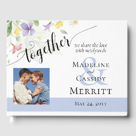 Einfache elegante Wildblumen Boho Wedding Gästebuch