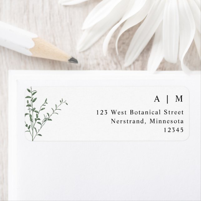 Einfache elegante Zweig Hochzeit Rücksendeadresse (Insitu)