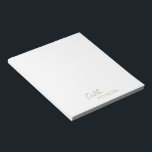 Einfache Elegantenbezeichnung Modern Notizblock<br><div class="desc">Moderne Imitate Gold Notizblock mit einem einfachen und minimalen Design mit Ihrem Namen in einem eleganten Drehbuch und zeitgenössischen Sans Serif Schriftart. Diese sind ideal für den persönlichen oder beruflichen Gebrauch und eignen sich hervorragend für ein Unternehmen,  um als Werbeartikel zu verschenken.</div>