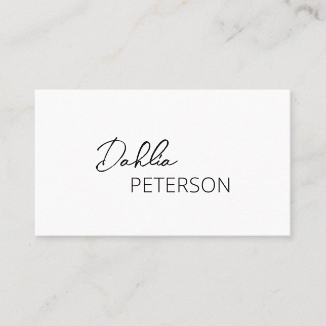 Einfache Elegantenbezeichnung Modern Visitenkarte (Vorderseite)