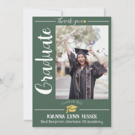 Einfache Eleganter Abschluss Goldkappe dank Script Dankeskarte