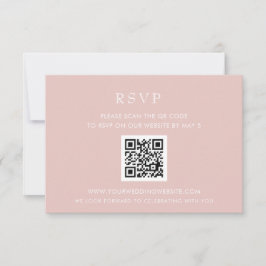 Einfache Eleganter, moderner Blush QR CODE RSVP Karte