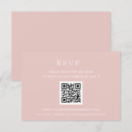 Einfache Eleganter, moderner Blush QR CODE RSVP Karte