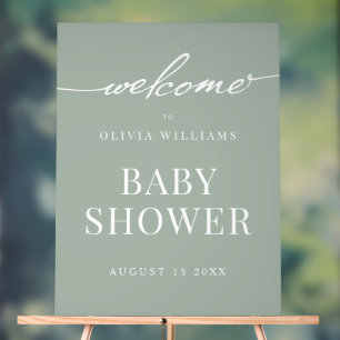 Einfache Elegantsage Green Baby Dusche Willkommen Acrylschild