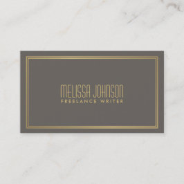 Einfache Eleganz Art Deco Grau/Imitats Gold Visitenkarte