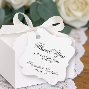 Einfache Eleganz Danke Hochzeit Geschenkanhänger