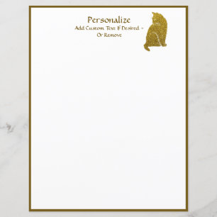 Einfache Eleganz des Goldenen Glitzer Cat Feline