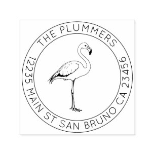 Einfache Eleganz - Flamingo Rücksendeadresse Permastempel