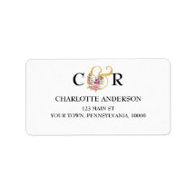 Einfache Eleganz, goldener Ampersand mit rosa Flor