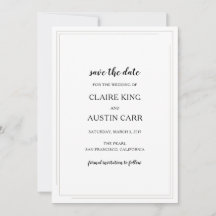 Einfache Eleganz Hochzeit Speichern Sie das Datum