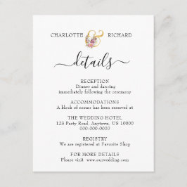 Einfache Eleganz, Hochzeitsdetails Begleitkarte