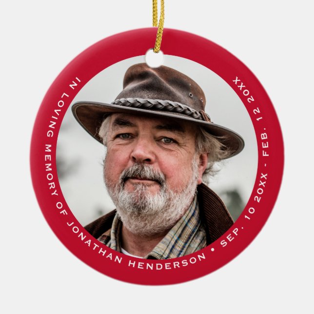 Einfache Eleganz im Foto der Erinnerung Keramik Ornament (Vorne)