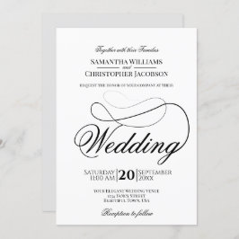 Einfache Eleganz Minimalistische Schwarz-Weiß-Hoch Einladung