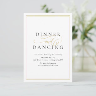 Einfache Eleganz Romantische Script Hochzeitsempfa Begleitkarte