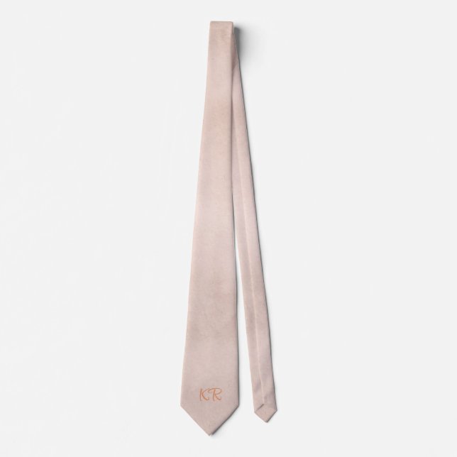 Einfache Eleganz Rosa Initialen Krawatte (Vorderseite)