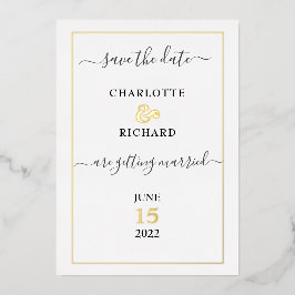 Einfache Eleganz, Save the Date, Folieneinladung