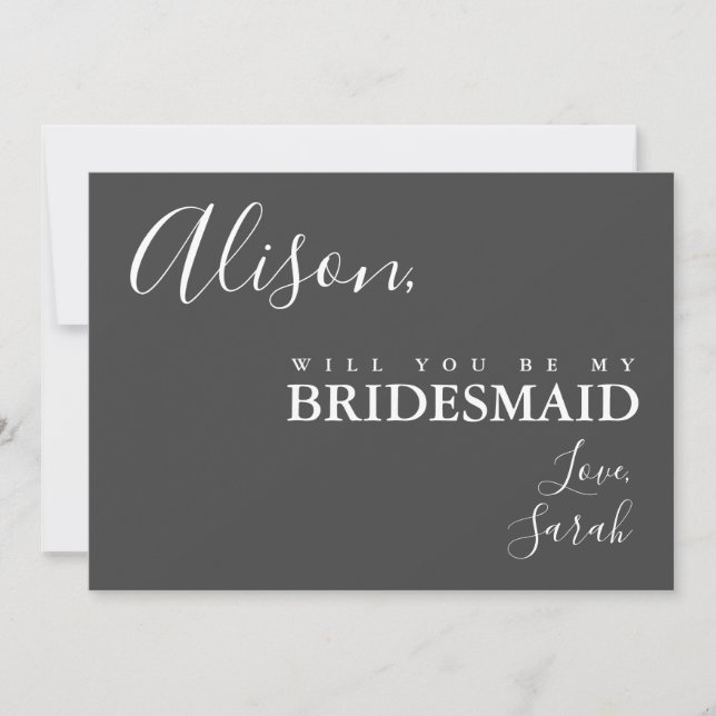 Einfache Eleganz sei meine Bridesmaid-Vorschlagska Einladung (Vorderseite)