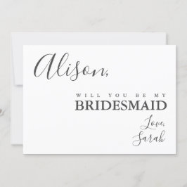 Einfache Eleganz sei meine Bridesmaid-Vorschlagska Einladung
