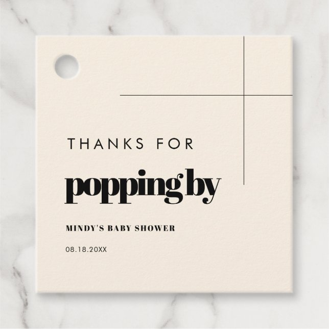 Einfache Eleganz und Chic Danke für das Durchquere Geschenkanhänger (Vorderseite)