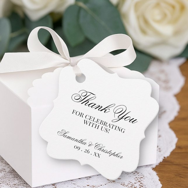 Einfache Eleganz Vielen Dank für Ihre Hochzeit Geschenkanhänger (Von Creator hochgeladen)