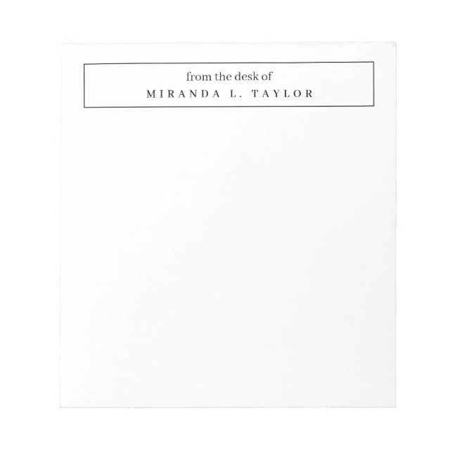 Einfache Eleganz vom Schreibtisch des Notepad Notizblock (Vorderseite)