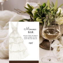 Einfache Elegent White Wedding Gown Mimosa Bar Sig