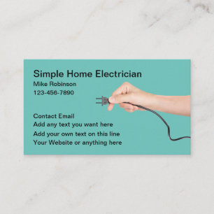 Einfache Elektriker-Stromkordel-Geschäftskarten Visitenkarte