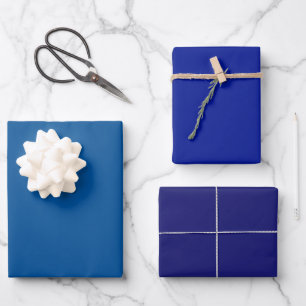 Einfache elektrische Royal Midnight Blue Schattier Geschenkpapier Set
