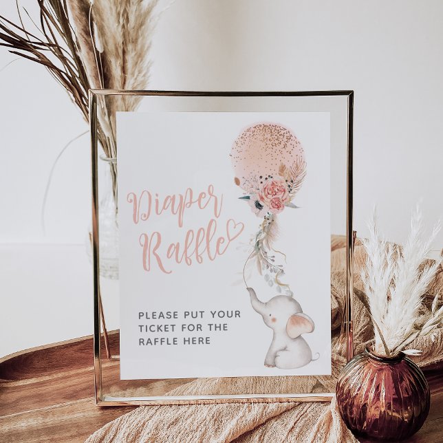 Einfache Elephant & Balloon Girl-Duschvorrichtung Poster (Von Creator hochgeladen)