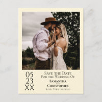 Einfache Elfenbein-Hochzeit Sichern Sie das Date-F