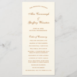 Einfache Elfenbeinkupfer Elegante Hochzeit Programm