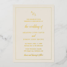 Einfache Elfenbeinmongram-Hochzeit