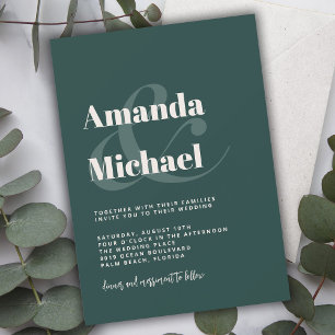 Einfache Emerald Green Moderne Minimalistische Hoc Einladung