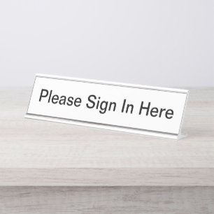 Einfache Empfang-Anmeldung Schreibtischnamensplakette