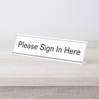 Einfache Empfang-Anmeldung Schreibtischnamensplakette