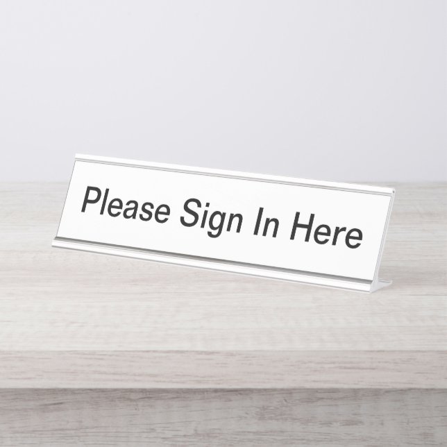 Einfache Empfang-Anmeldung Schreibtischnamensplakette (Vorderseite )